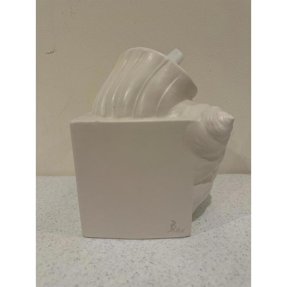 Vintage  Conch Sea Shell Tissue Box Cover Ceramic Pottery - Picture 3 of 11